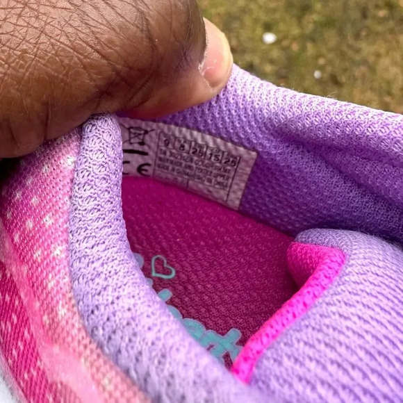 Skechers Kids Flutter Heart Lights - Groovy‎ Swirl Girl Sneakers Size 9 - Picture 5 of 8